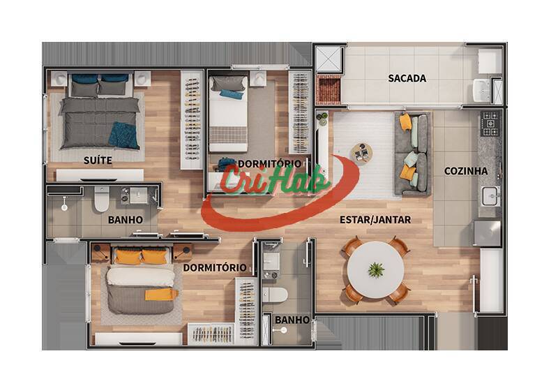 Apartamento à venda com 3 quartos, 61m² - Foto 21